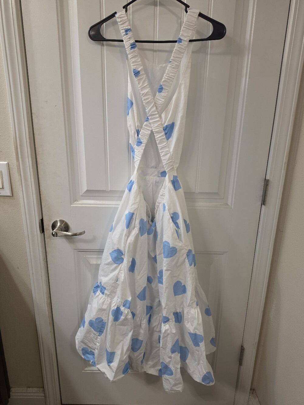 Blue & white heart cotton dress - Picture 2 of 4